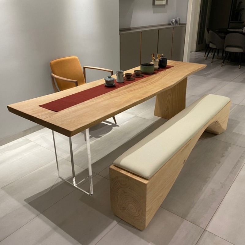 Office Furniture - Meja Mengambang Akrilik Kayu Solid Nordik