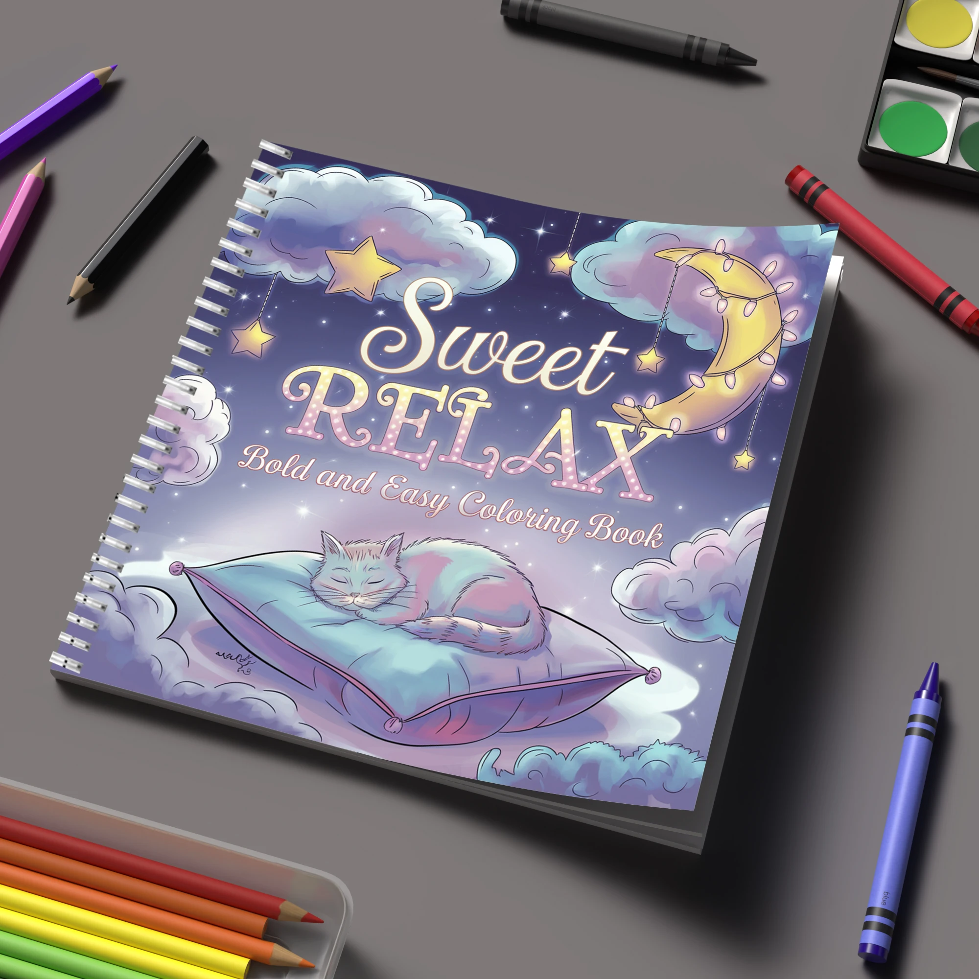 School Supplies - Buku Mewarnai Sweet Relax untuk Dewasa,