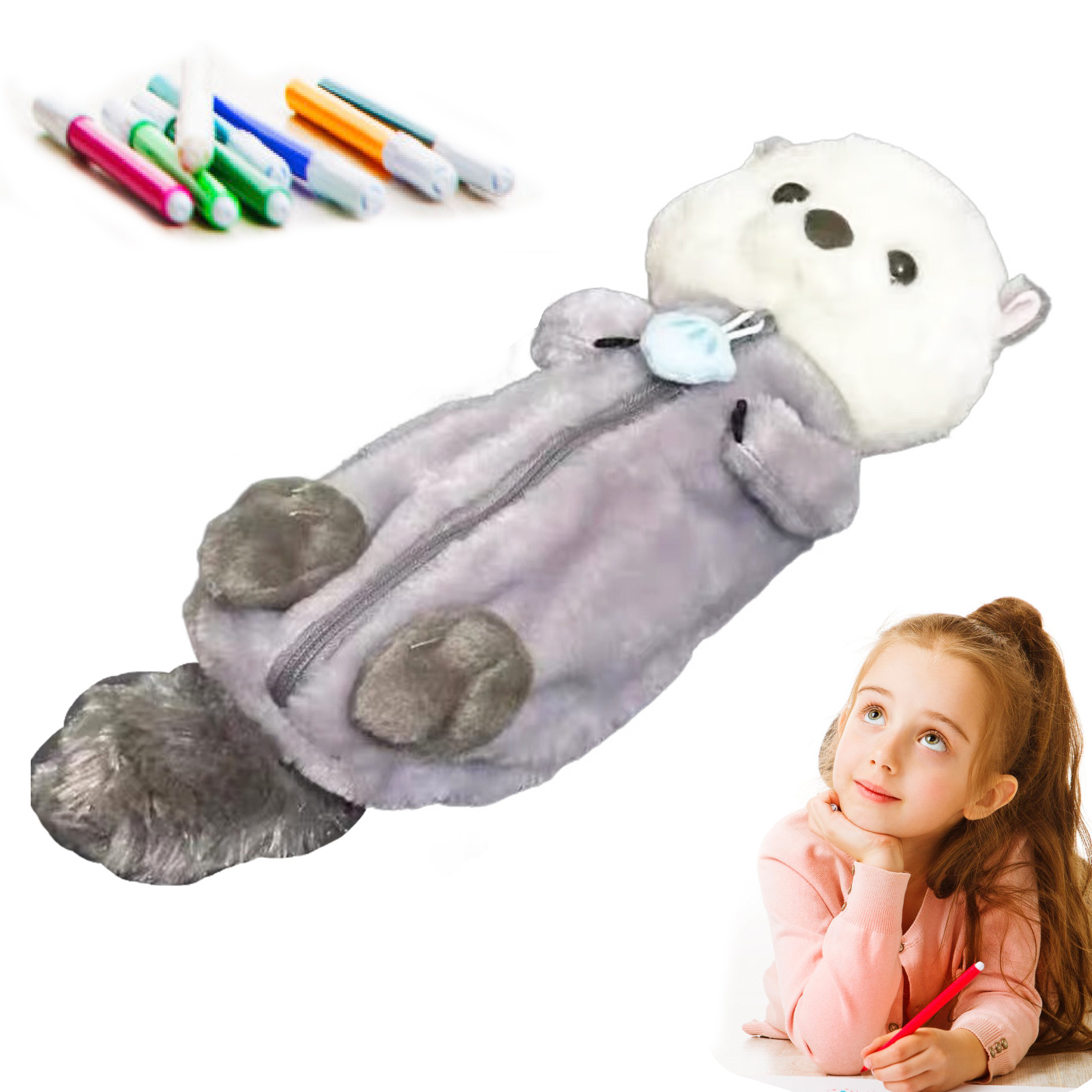 School Supplies - Tempat Pensil Boneka Plush Kreatif Lembut