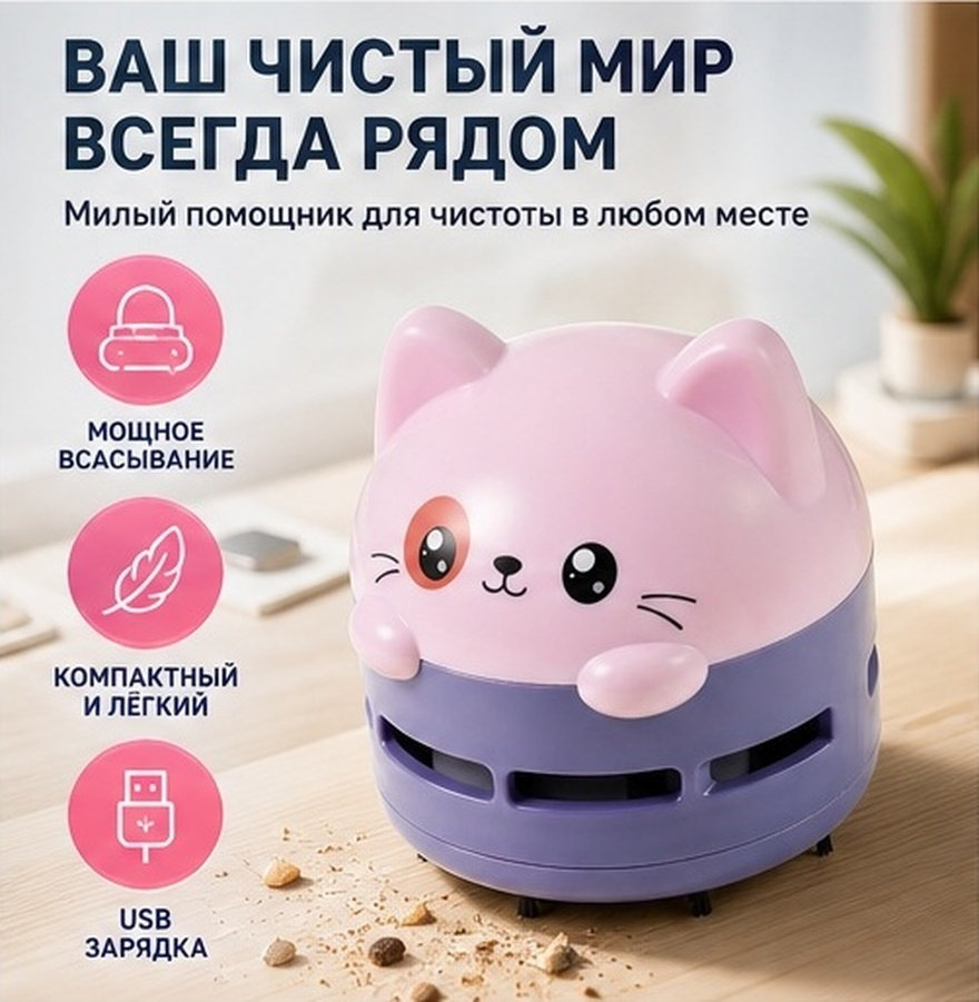 Mini Desktop Vacuum Cleaner For Eraser Dust - Penyedot Debu Mini untuk Meja, Kursi