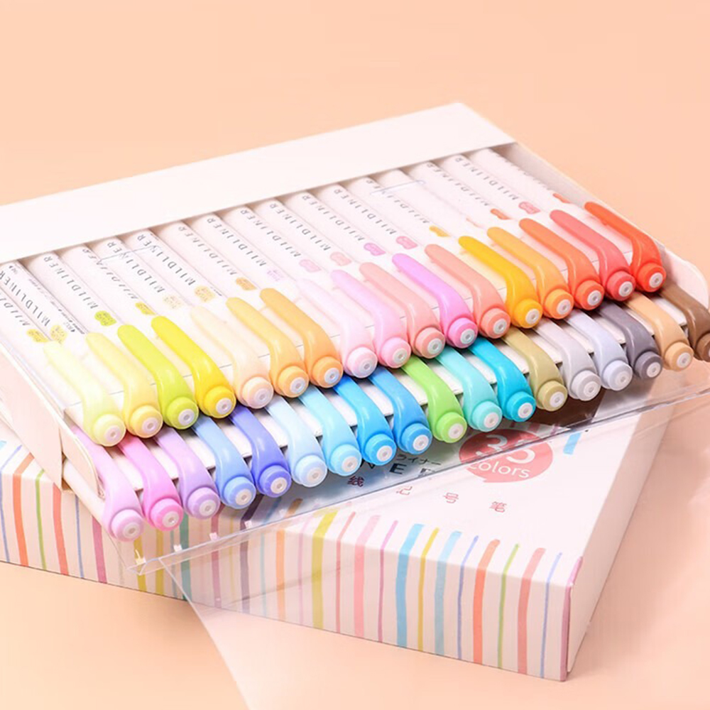 Set Highlander 35 warna ZEBRA  - Pastel Highlighter Set Double Ended ulasan dan harga