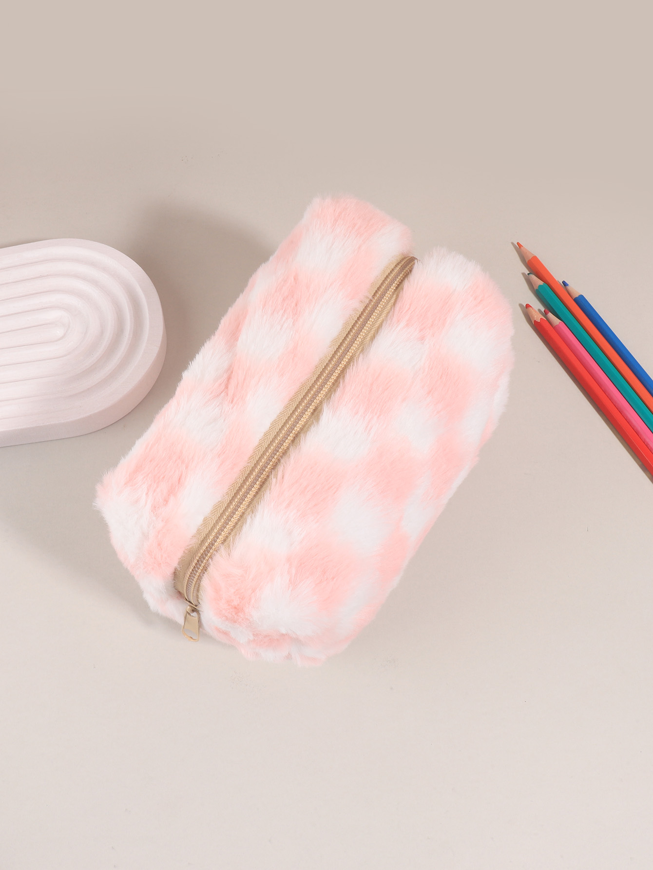 Kotak Pensil Kotak-kotak Korea - Aesthetic Large Pencil Case Pouch ulasan dan harga
