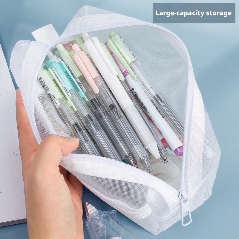 Kotak Pensil Jaring Transparan - Clear Mesh Pencil Pouch For Exam ulasan dan harga