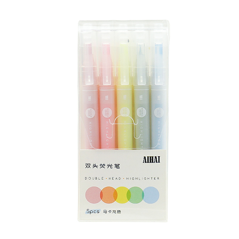 5 Warna Pena Stabilo Ujung Jen - Pastel Highlighter Set Double Ended ulasan dan harga