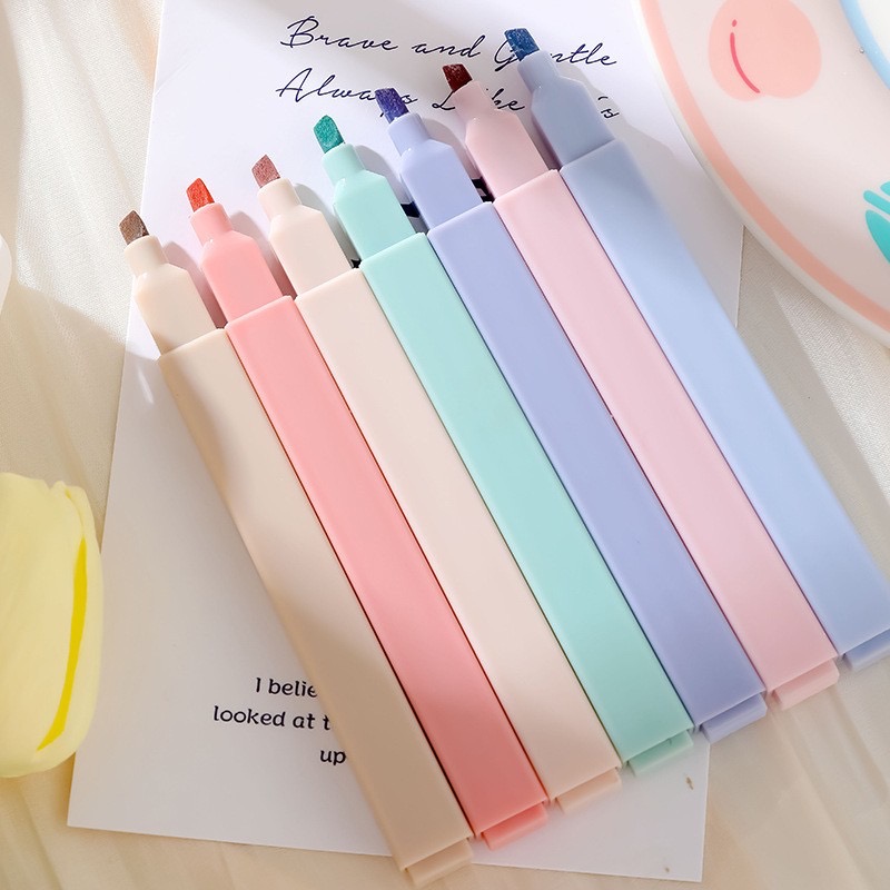 6 buah/Set Highlighter Set luc - Pastel Highlighter Set Double Ended ulasan dan harga
